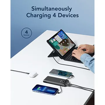 VEGER Portable Power Bank with Built-in Cables & Plug