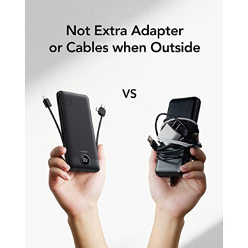 VEGER Portable Power Bank with Built-in Cables & Plug