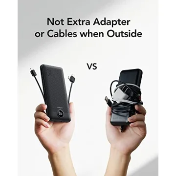 VEGER Portable Power Bank with Built-in Cables & Plug