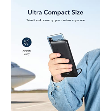 VEGER Portable Power Bank with Built-in Cables & Plug