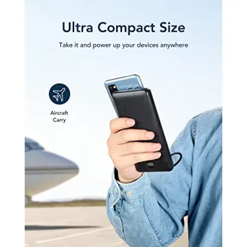 VEGER Portable Power Bank with Built-in Cables & Plug