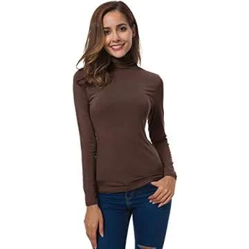 Stylish Women Long Sleeve Turtleneck for Layering
