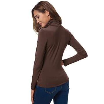 Stylish Women Long Sleeve Turtleneck for Layering