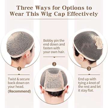 Dreamlover Wig Caps for Women, Hair Net for Wig, Mesh Wig Cap for Long Hair, Natural Nude, 2 Pieces