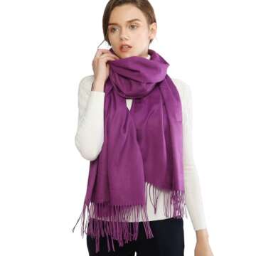RIIQIICHY Winter Warm Purple Pashmina Shawls for Women Evening Dresses