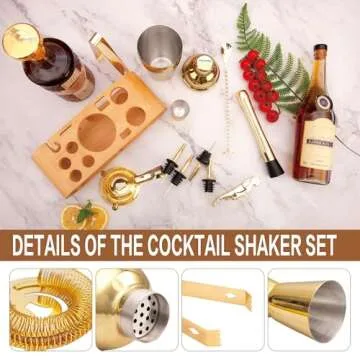 JNWINOG Cocktail Shaker Set - 12Pcs Bartending Kit