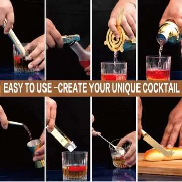 JNWINOG Cocktail Shaker Set - 12Pcs Bartending Kit