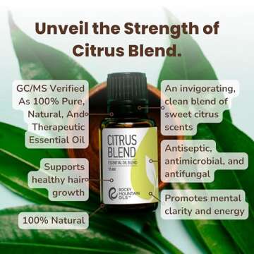 Rocky Mountain Oils Citrus Essential Oil Blend with Essential Oils - Mood Boost Aromatherapy Oils fo...