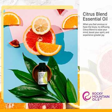 Rocky Mountain Oils Citrus Essential Oil Blend with Essential Oils - Mood Boost Aromatherapy Oils for Diffuser, Topical, and Household - 15ml