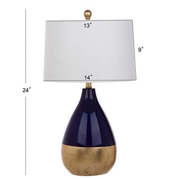 SAFAVIEH Kingship Navy Gold 24-Inch Table Lamp Set