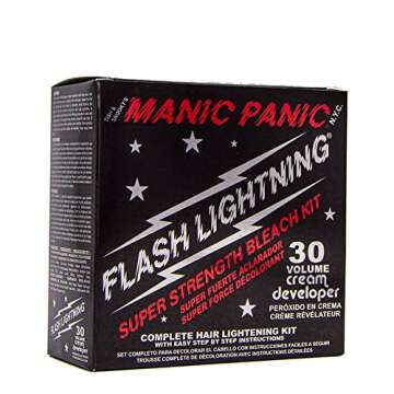 MANIC PANIC Flash Lightning Hair Bleach Kit - 30 Volume Developer + Bleach Powder for Hair Lightenin...