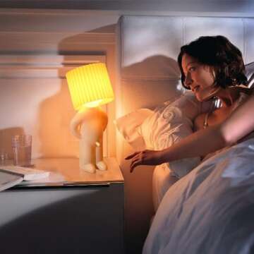 Dotlite Shy Boy Table Lamp, Turn ON/Off D*ck Switch Bedside Lamp, Funny Night Light Sense of Humor White Elephant Gag Gift for Adults Women Wife Girlfriend Birthday Valentine Mother Day