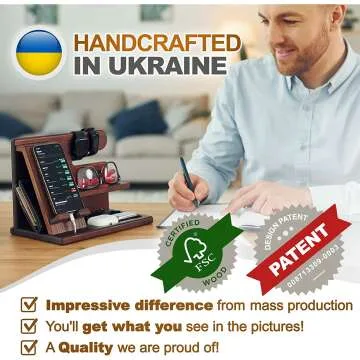 Wood Phone Docking Station - Multi-Functional Organizer