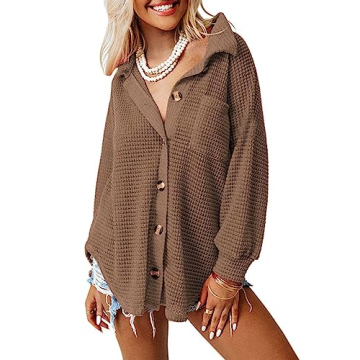 Dokotoo Women’s Button Down Shirt with Pocket - Stylish Comfort