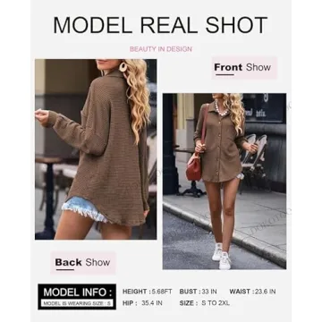 Dokotoo Women’s Button Down Shirt with Pocket - Stylish Comfort