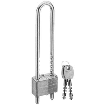 Master Lock Silver Outdoor Laminated Padlock with Keys, Extra Long Extended Adjustable Shackle Lock ...