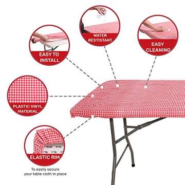 Fitted Tablecloth for 6ft Table - Elegant and Durable