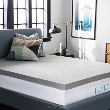Lucid 3 Inch Memory Foam Mattress Topper – Cooling Comfort