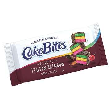 The Original Cakebites by Cookies United, Grab-and-Go Bite-Sized Snack, Italian Rainbow, 12 Pack of ...