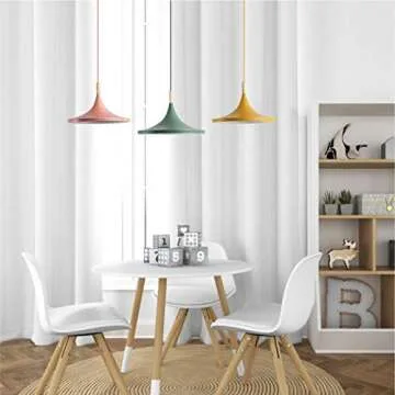 KCO Lighting Nordic Modern Macaron Pendant Light 3-Pack Farmhouse Barn Pendant Light Colorful Pendant Lighting Kitchen Island Lights Ceiling Hanging Over Island (Big)