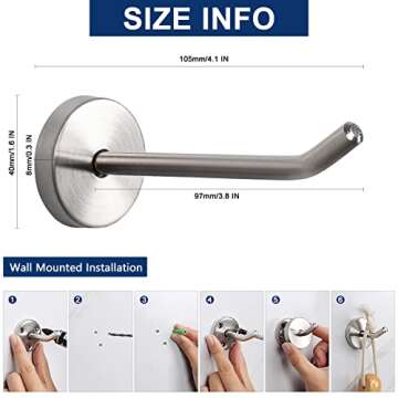 NearMoon Coat Hooks-Bath Towel Hangers, Wall Hooks for Hanging Hat Hurse Robe, 304 Stainless Steel H...