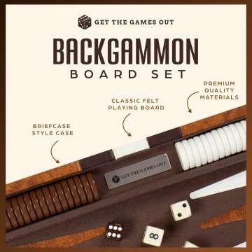 Backgammon Set - Classic Board Game for 2 Players