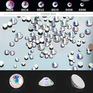 4880 Pcs AB Crystal Nail Rhinestones Set, Nail Art Rhinestones Round Beads Flatback Glass Gems Stone...