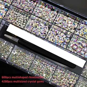 4880 Pcs AB Crystal Nail Rhinestones Set for Artistic Creations