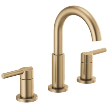Delta Faucet Nicoli Widespread Bathroom Faucet 3 Hole, Champagne Bronze