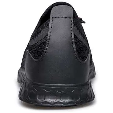 DOUSSPRT Men's Water Shoes Quick Drying Sports Aqua Shoes AllBlack Size 9.5