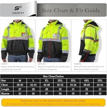 High Visibility Winter Jacket for Men Safety Yellow Bomber