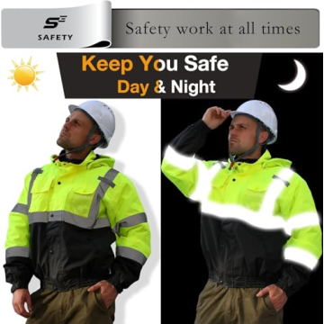 High Visibility Winter Jacket for Men Safety Yellow Bomber