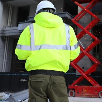 High Visibility Winter Jacket for Men Safety Yellow Bomber