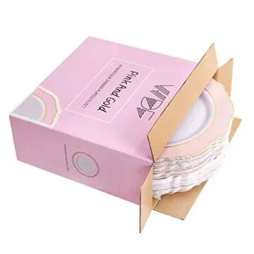 WDF Pink Disposable Plates - 60pcs for Elegant Events