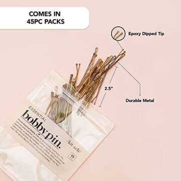 Kitsch Mini Bobby Pins - Small Hairpins for Girls | Ideal for Thin Hair, Stylish Accessories | Secur...