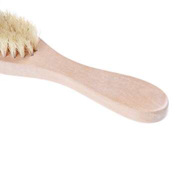 Face Cleansing Brush for Facial Exfoliation, Natural Bristles Brush For Dry Brushing - Set of 3 Pack Wooden Handle Skin Cleaning Scrubbers for Men and Women