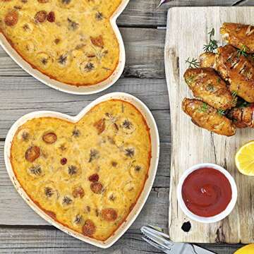 Keponbee Heart Bowls Porcelain 2 pcs White Heart-shaped Bowl Dessert Bowls/Salad Bowl 7 inch, 20 OZ