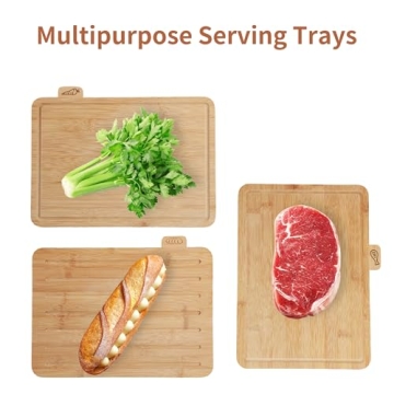 Fiery Chef Bamboo Cutting Board Set - Stylish & Durable 4-Piece