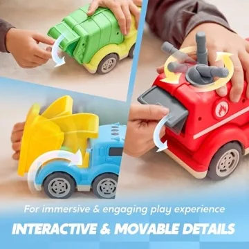 JOYIN 3 Pack Big Trucks for Toddlers - Eco Friendly Play