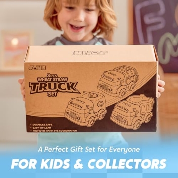 JOYIN 3 Pack Big Trucks for Toddlers - Eco Friendly Play