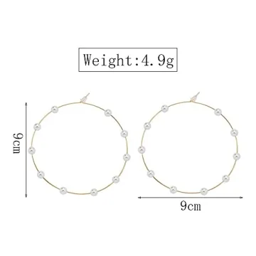 Doubnine Large Pearl Hoops Earrings - Elegant Jewelry