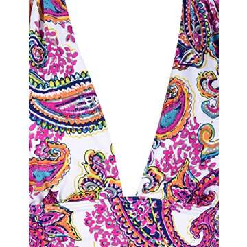 Hilor Women's Plunge Deep V Neck One Piece Swimsuit