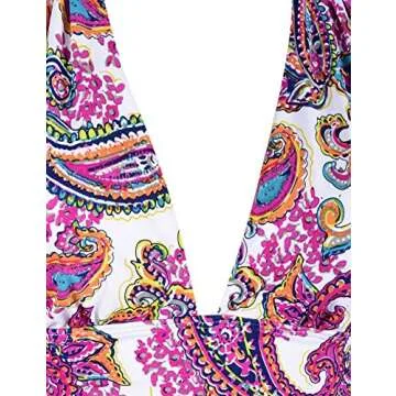 Hilor Women's Plunge Deep V Neck One Piece Swimsuit