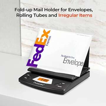 Fuzion Digital Shipping Postal Scale, 86 lb/0.1 oz Package Scale with Hold and Tare Function, Postag...