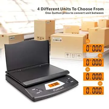 Fuzion Digital Shipping Postal Scale, 86 lb/0.1 oz Package Scale with Hold and Tare Function, Postage Scale for Packages Mailing Small Business, Post Office, AC Adapter Included