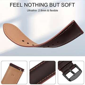 YILED Leather Watch Bands 20mm 22mm Quick Release Watch Strap, Classic Genuine Leather Wristband for...