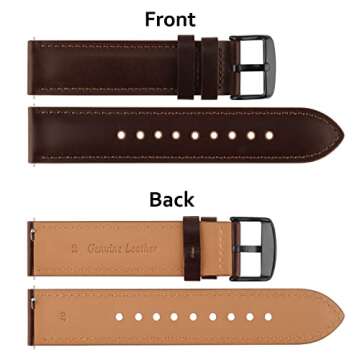 YILED Leather Watch Bands 20mm 22mm Quick Release Watch Strap, Classic Genuine Leather Wristband for Women Men (22mm, Chocolate Brown)