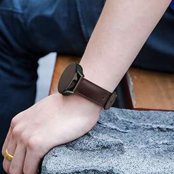YILED Leather Watch Bands 20mm 22mm Quick Release Watch Strap, Classic Genuine Leather Wristband for Women Men (22mm, Chocolate Brown)