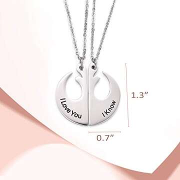 Melix Home Couples Anchor Pendant Necklace I Love You I Know Boyfriend Girlfriend Gifts BFF Necklace Set of 2 (White)