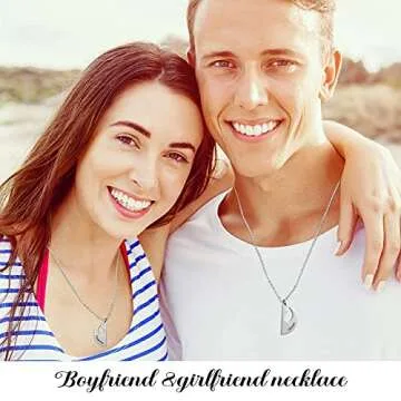 Melix Home Couples Anchor Pendant Necklace I Love You I Know Boyfriend Girlfriend Gifts BFF Necklace Set of 2 (White)